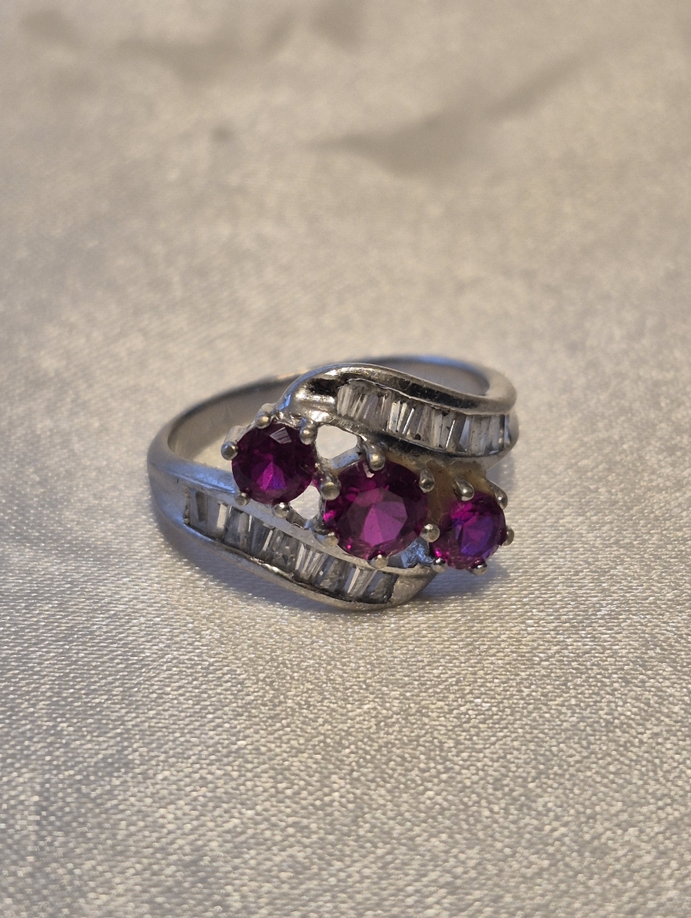 Vintage Sterling Silver Ruby Ring